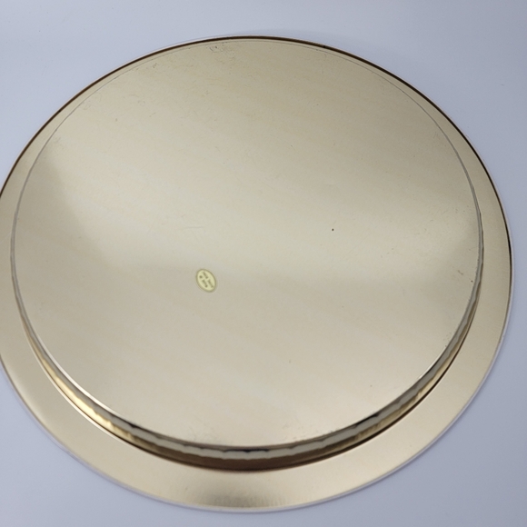 Vintage The Ullman Co Holiday Christmas Tree Round Metal Serving Tray 13 Inches - Picture 4 of 7